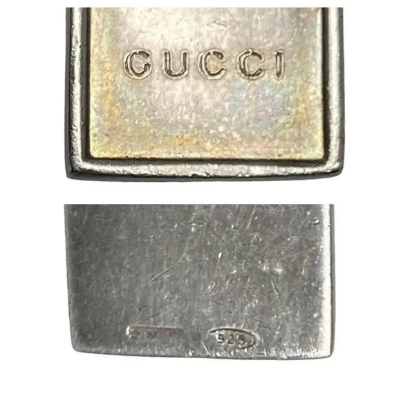 Gucci 925 Silver Bar Plate Necklace - Picture 6 of 7